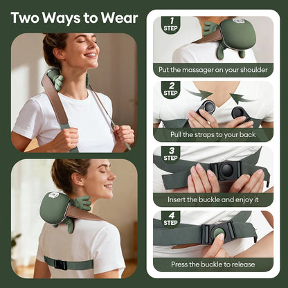 Soft silicone biometric massager for neck relaxation and body comfort