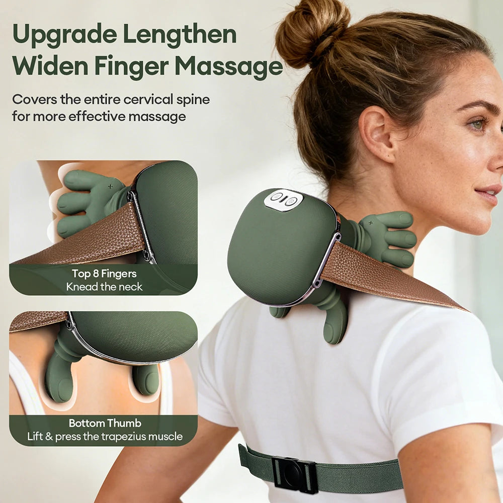 4D biometric neck massager for deep muscle tension relief