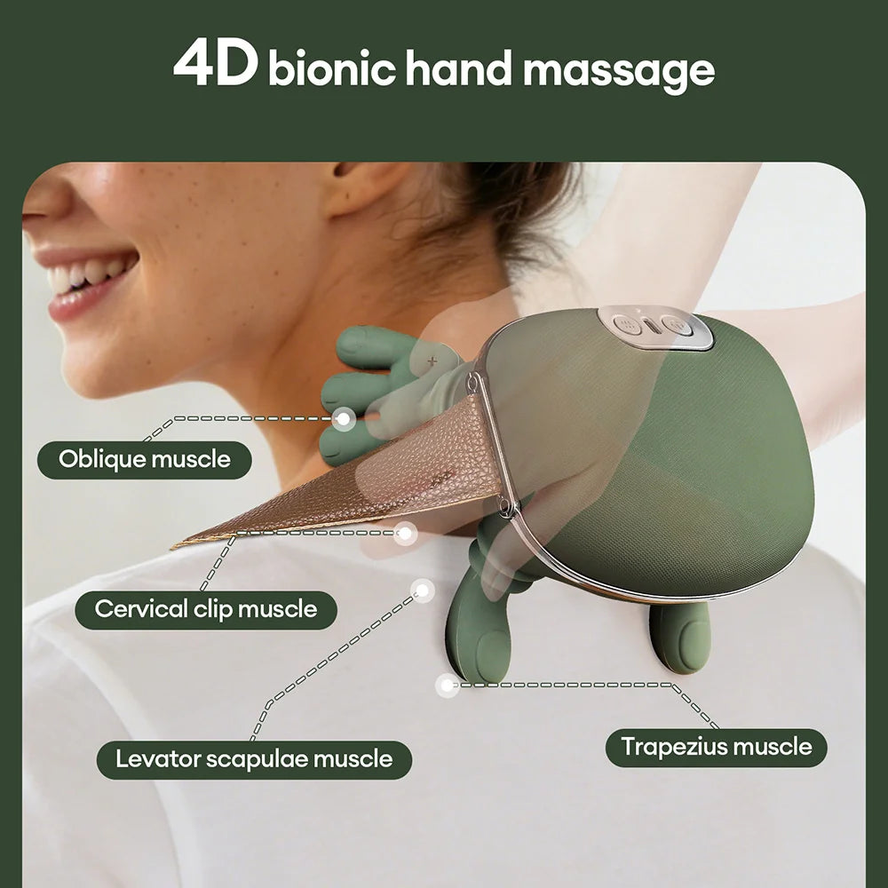 Biometric neck massager with multiple massage modes for home therapy