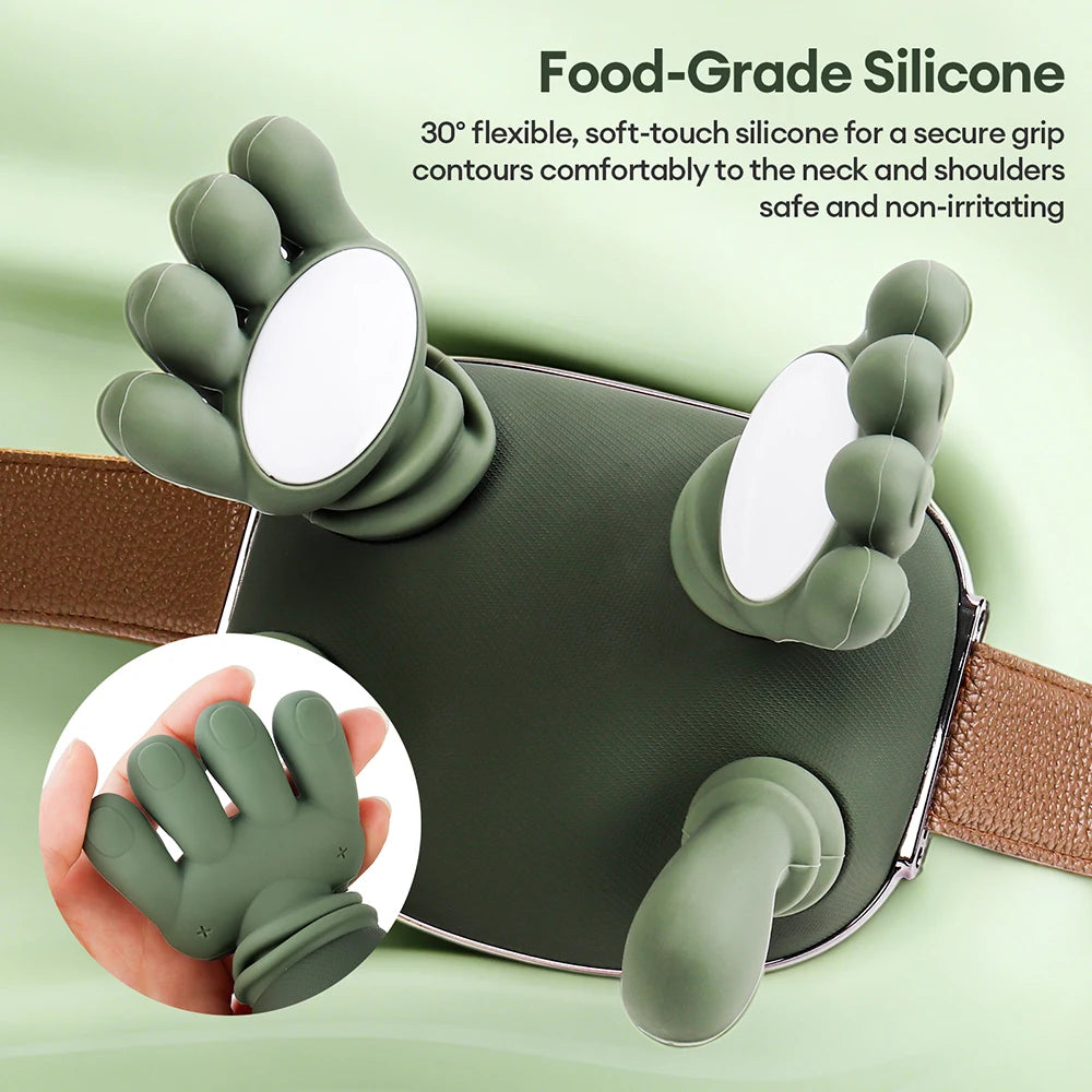 Adjustable biometric shoulder massager for neck pain and stress relief