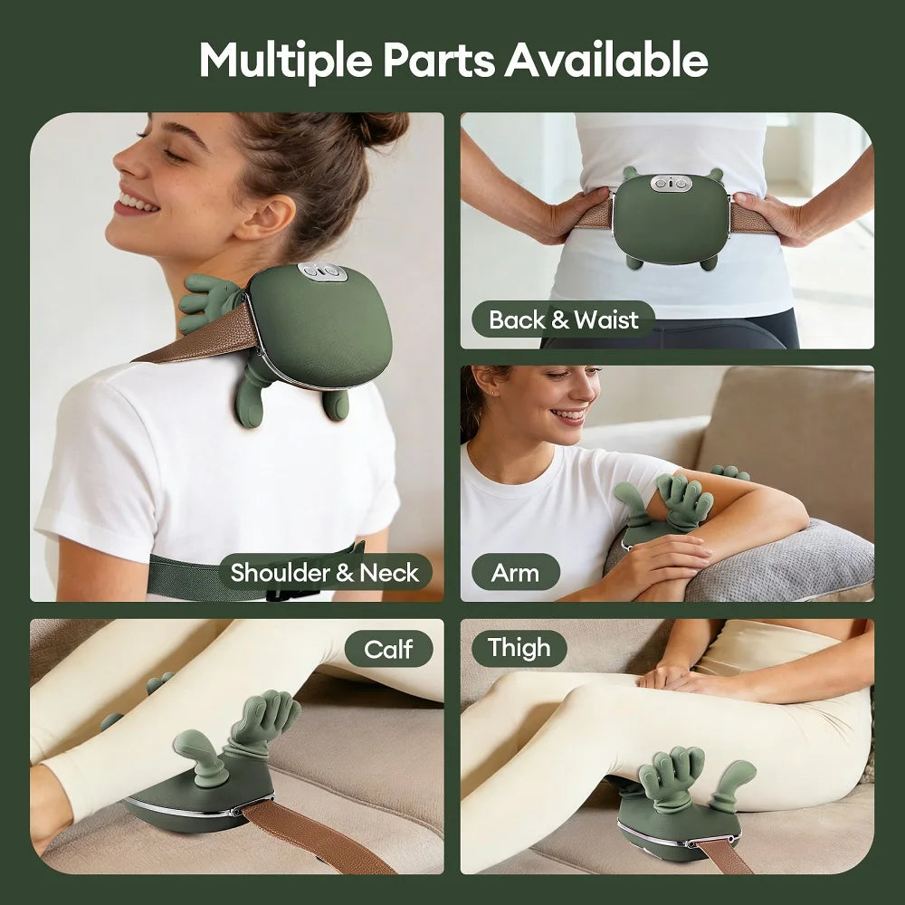 Ergonomic wearable neck massager for shoulder and trapezius support